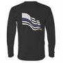 MADE IN USA - Volunteer Knitwear™ Thin Blue Line Flag Long Sleeve Tee