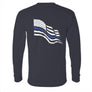 MADE IN USA - Volunteer Knitwear™ Thin Blue Line Flag Long Sleeve Tee