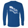 MADE IN USA - Volunteer Knitwear™ Thin Blue Line Flag Long Sleeve Tee