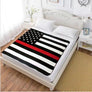 Thin Red Line Flag Polar Fleece 50” x 60” Blanket.