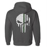 Thin GREEN Line Skull Hoodie
