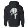 Thin GREEN Line Skull Hoodie