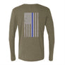 Triblend Thin BLUE Line Long Sleeve Shirt