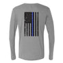 Triblend Thin BLUE Line Long Sleeve Shirt