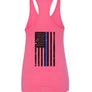 Thin BLUE Line Flag Ladies Racerback Tank