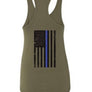 Thin BLUE Line Flag Ladies Racerback Tank