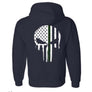 Thin GREEN Line Skull Hoodie