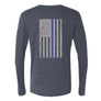 Triblend Thin BLUE Line Long Sleeve Shirt