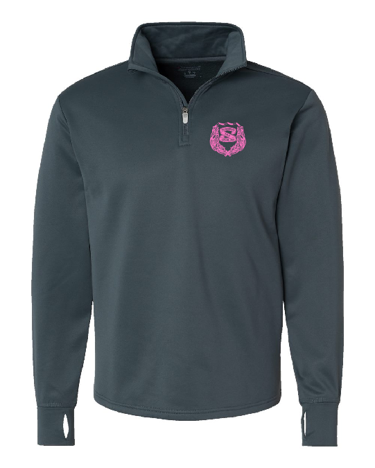 205 - Champion - Sport Quarter-Zip Pullover (PINK Embroidered)