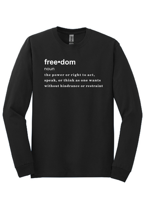 FREEDOM (CJK) - Gildan® Heavy Cotton™ 100% Cotton Long Sleeve T-Shirt (DEFINITION OF FREEDOM)