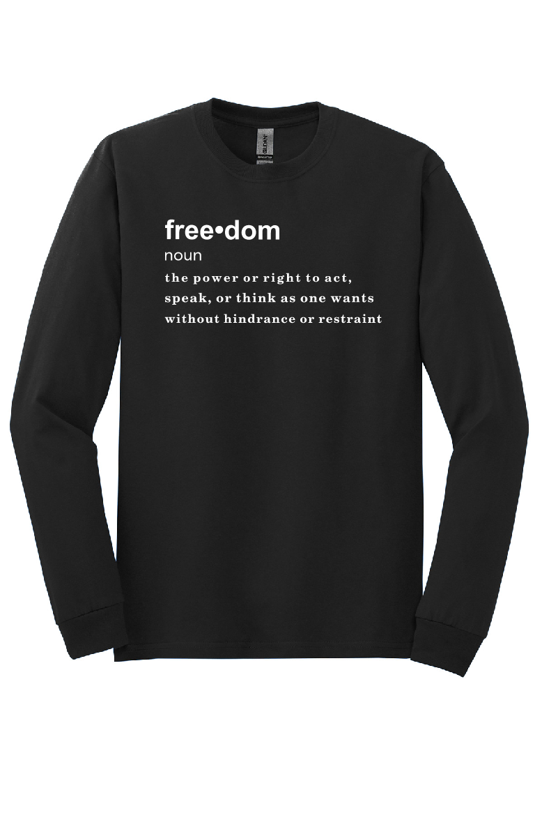 FREEDOM (CJK) - Gildan® Heavy Cotton™ 100% Cotton Long Sleeve T-Shirt (DEFINITION OF FREEDOM)