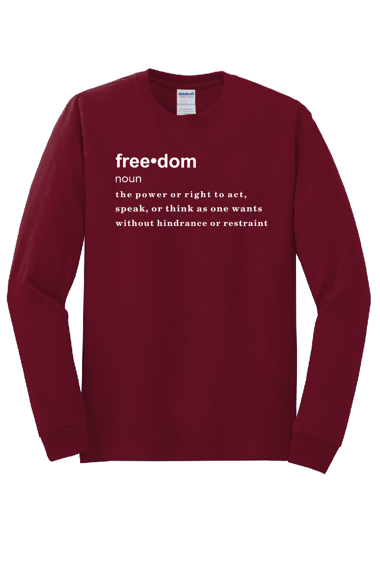 FREEDOM (CJK) - Gildan® Heavy Cotton™ 100% Cotton Long Sleeve T-Shirt (DEFINITION OF FREEDOM)