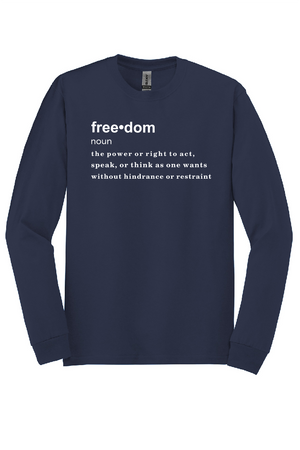 FREEDOM (CJK) - Gildan® Heavy Cotton™ 100% Cotton Long Sleeve T-Shirt (DEFINITION OF FREEDOM)