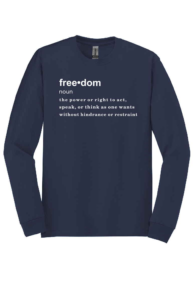 FREEDOM (CJK) - Gildan® Heavy Cotton™ 100% Cotton Long Sleeve T-Shirt (DEFINITION OF FREEDOM)