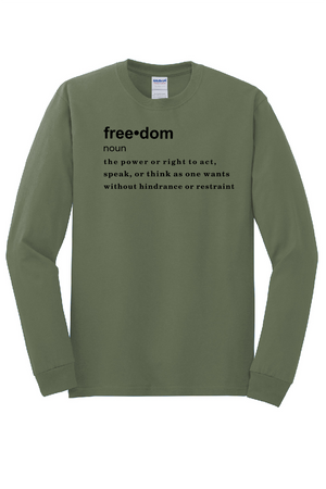 FREEDOM (CJK) - Gildan® Heavy Cotton™ 100% Cotton Long Sleeve T-Shirt (DEFINITION OF FREEDOM)