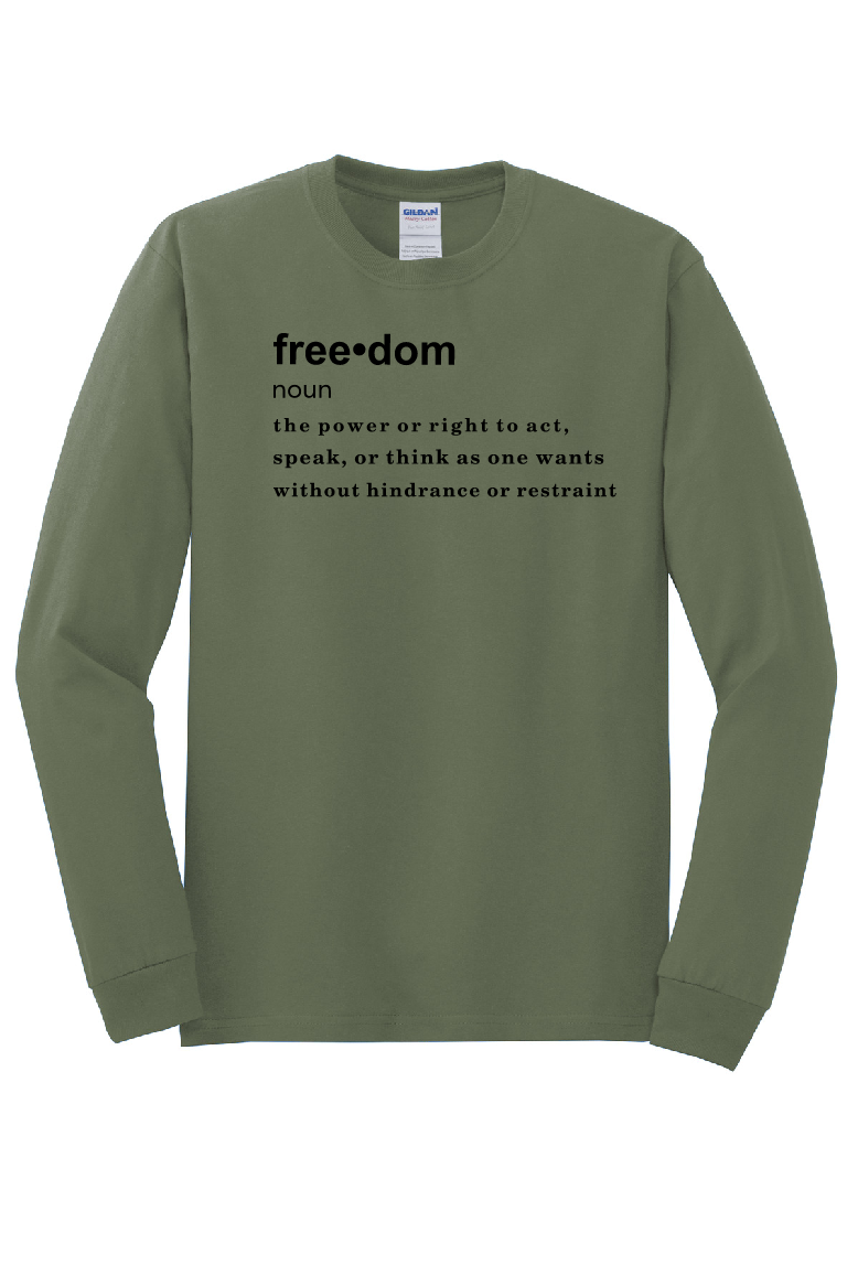 FREEDOM (CJK) - Gildan® Heavy Cotton™ 100% Cotton Long Sleeve T-Shirt (DEFINITION OF FREEDOM)