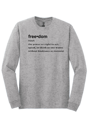 FREEDOM (CJK) - Gildan® Heavy Cotton™ 100% Cotton Long Sleeve T-Shirt (DEFINITION OF FREEDOM)