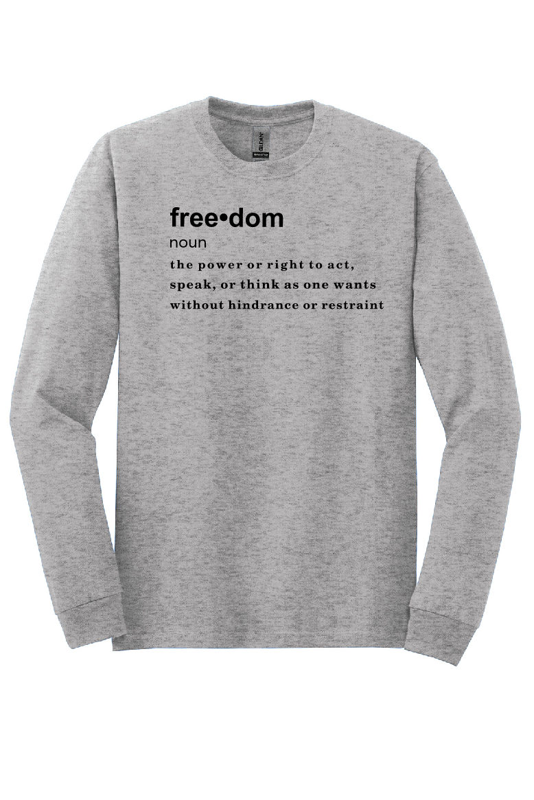 FREEDOM (CJK) - Gildan® Heavy Cotton™ 100% Cotton Long Sleeve T-Shirt (DEFINITION OF FREEDOM)