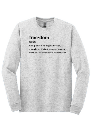 FREEDOM (CJK) - Gildan® Heavy Cotton™ 100% Cotton Long Sleeve T-Shirt (DEFINITION OF FREEDOM)