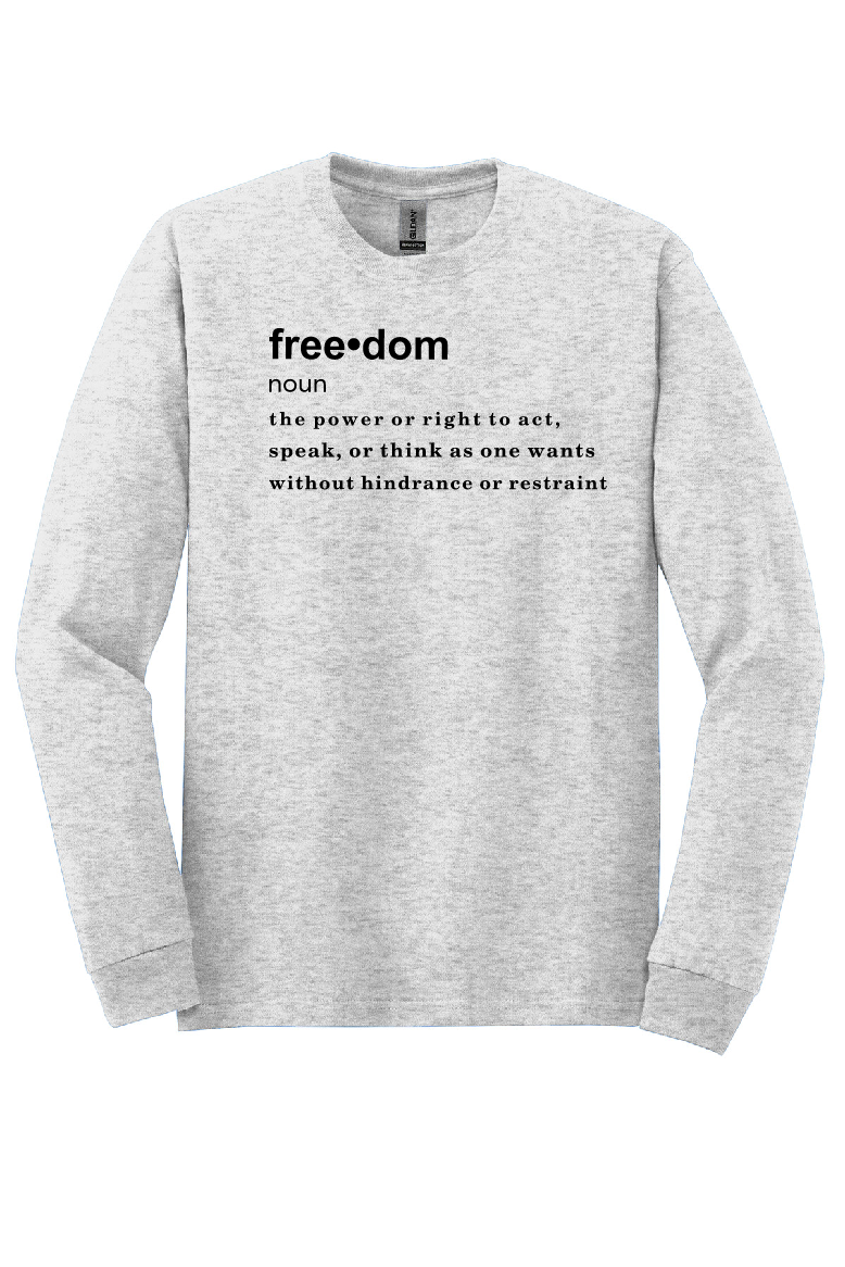 FREEDOM (CJK) - Gildan® Heavy Cotton™ 100% Cotton Long Sleeve T-Shirt (DEFINITION OF FREEDOM)