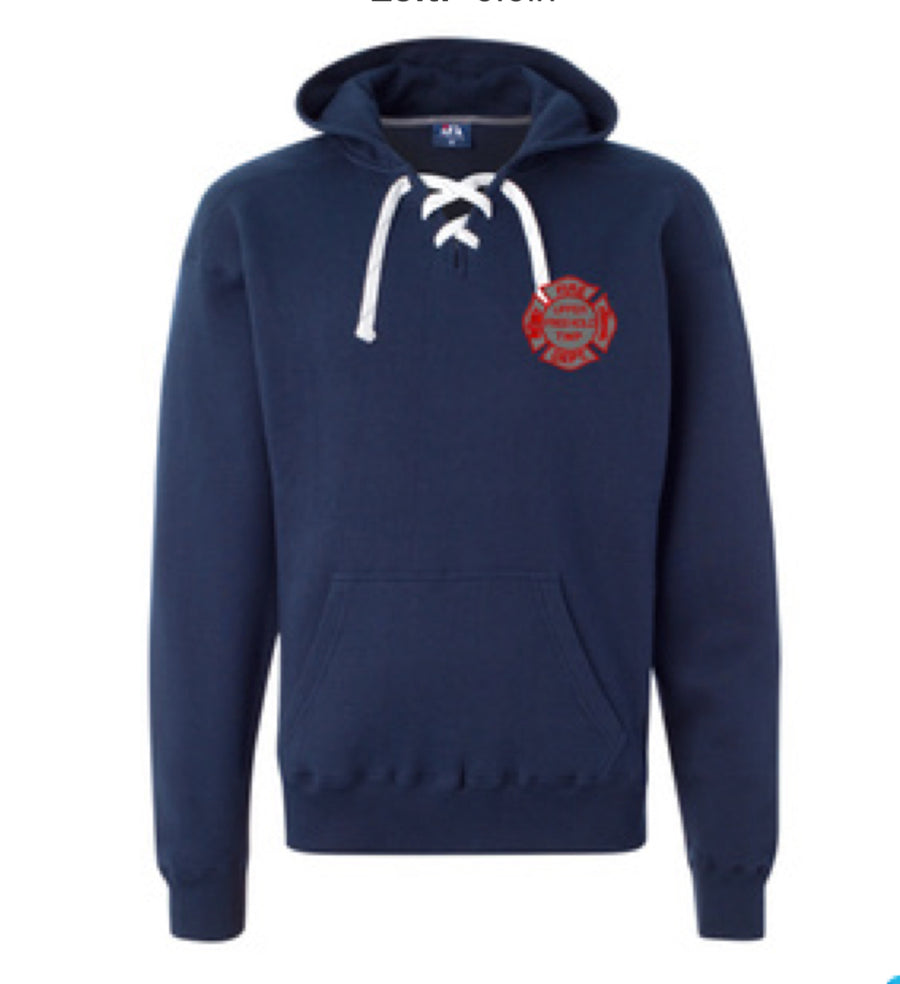 UFFD - J America Adult Sport Lace Hooded Sweatshirt (IAFF FLAG)