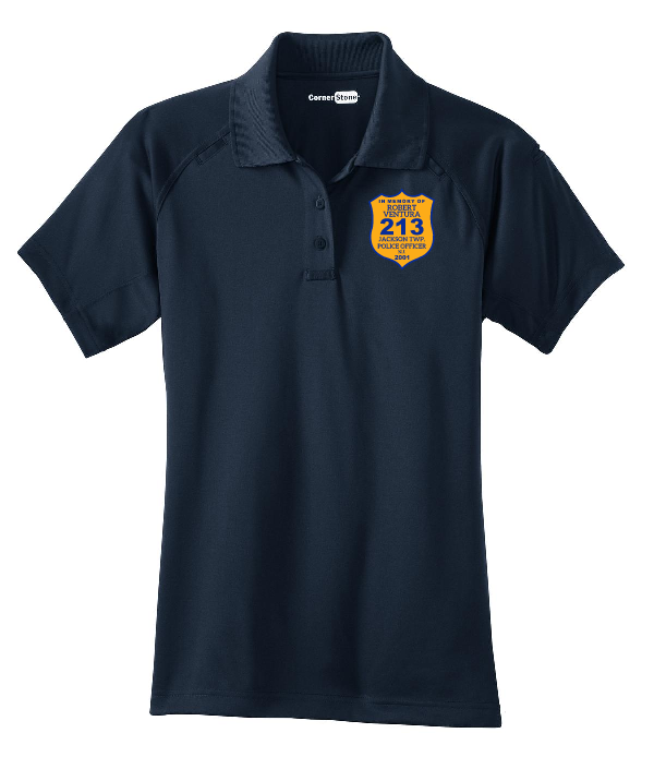 RV213 - CornerStone® - LADIES Select SHORT sleeve Snag-Proof Tactical Polo (gold shield)