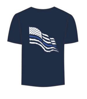 MADE IN USA - Thin Blue Line Flag TriBlend Tee