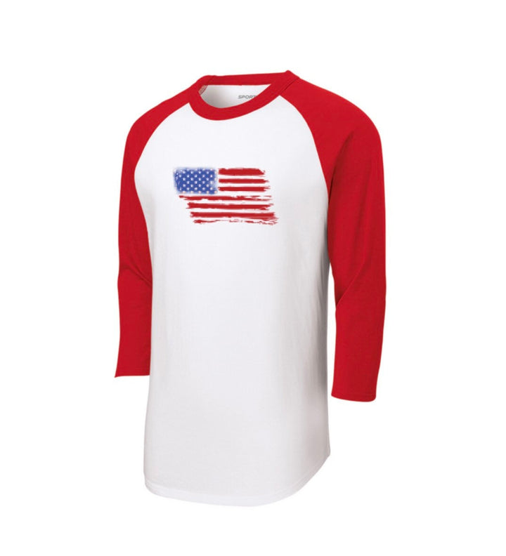 American Flag Baseball Tee