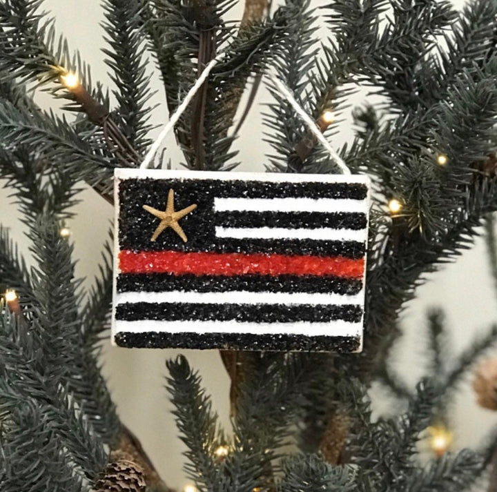 Thin Red Line Flag Christmas Ornament