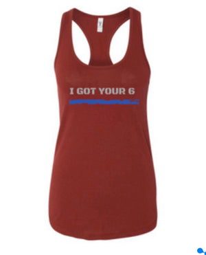 Women’s “I Got Your 6” Racerback Tank