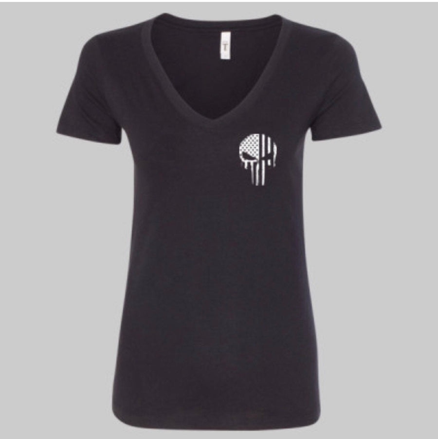 Women’s “Skull” V-Neck T-shirt