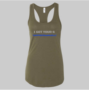 Women’s “I Got Your 6” Racerback Tank