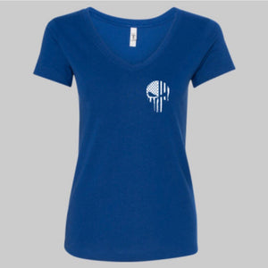 Women’s “Skull” V-Neck T-shirt