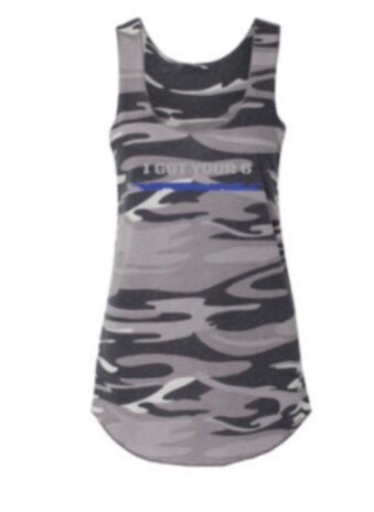 Gray Camo Ladies Racerback Tank