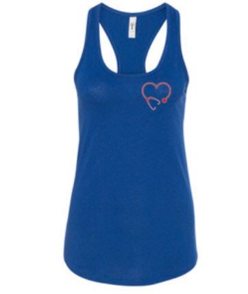 Healthcare Stethoscope / Heart Racerback Tank Top