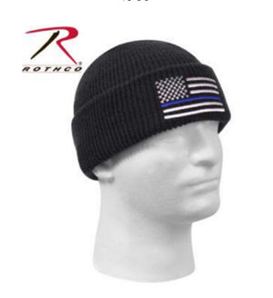 Embroidered Blue Line OR Red Line Watch Cap