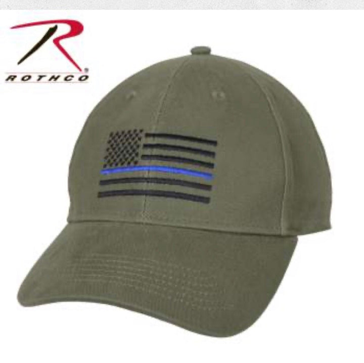 Low Profile Cap With Embroidered Thin Blue Line American Flag