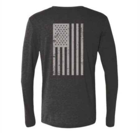 Triblend Long Sleeve “Gray Flag” cre Neck