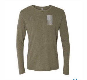 Triblend Long Sleeve “Gray Flag” cre Neck