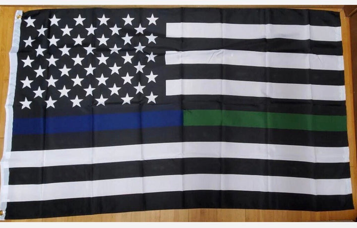 USA Thin Blue / Green Line Flag