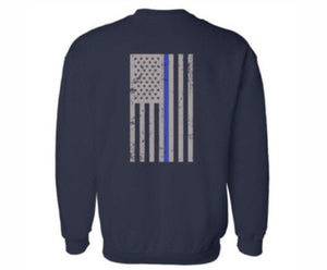 Thin BLUE Line Flag Sweatshirt Crewneck
