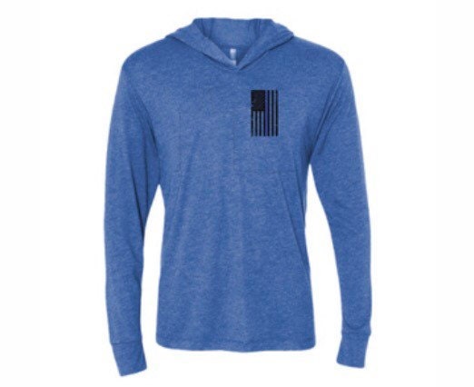 Blue Line Hoodie Long Sleeve Shirt