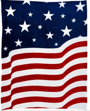 USA Star Spangled Soft Plush 50x60in Blanket