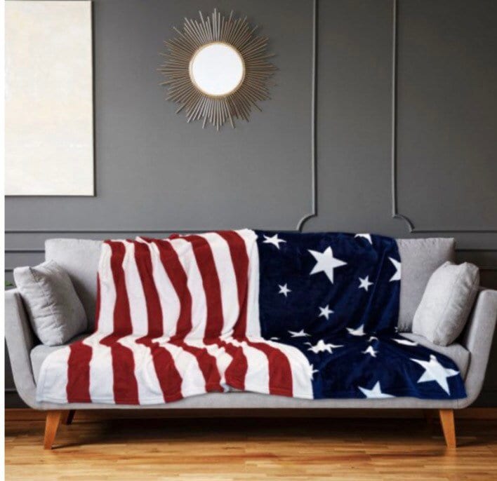 USA Star Spangled Soft Plush 50x60in Blanket