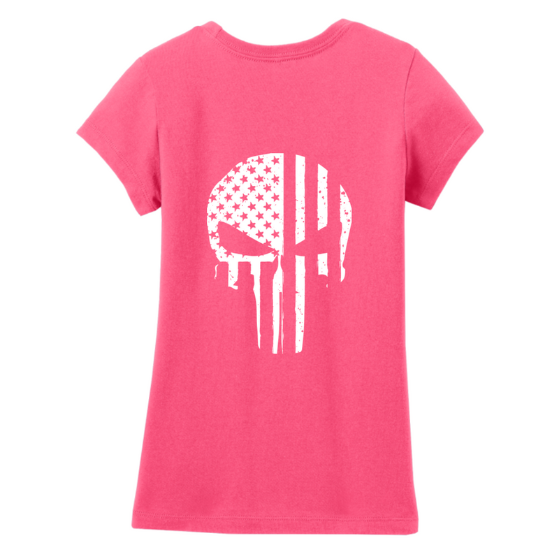 Pink Skull Girls Tee