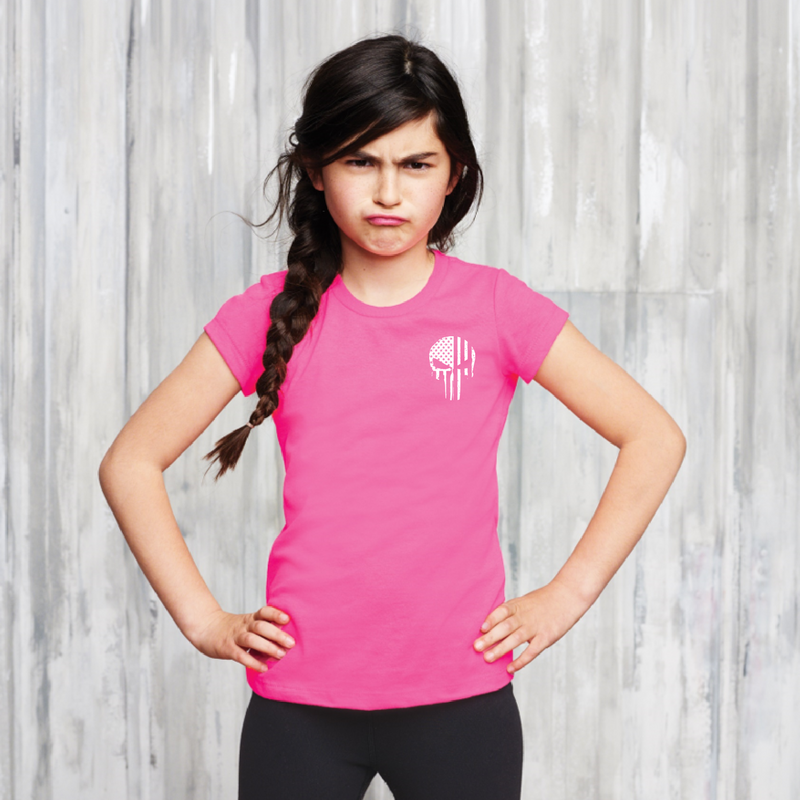 Pink Skull Girls Tee
